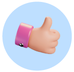 icono de mano con pulgar arriba