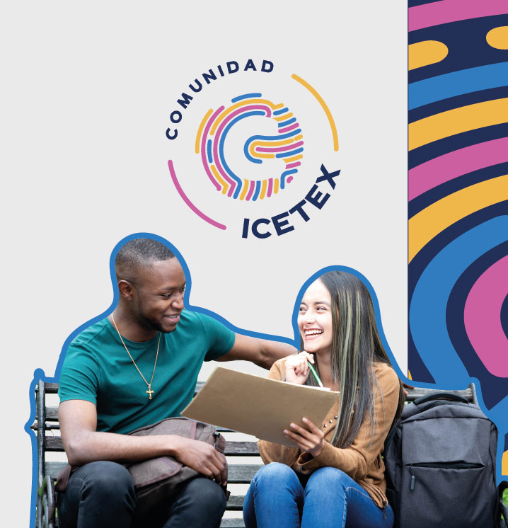 Imagen empleabilidad y estudiantes sonriendo con una carpeta en mano