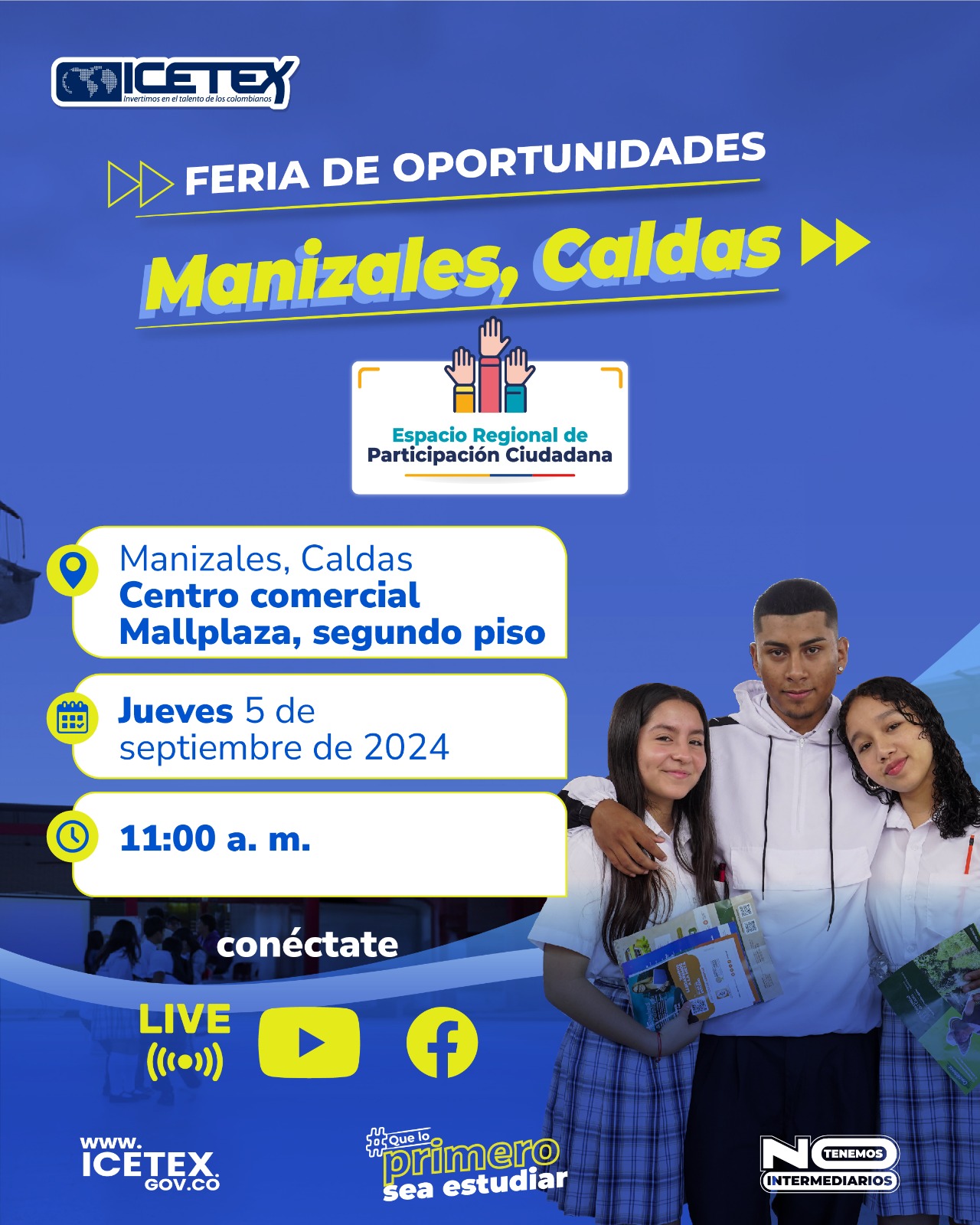 Imagen del ICETEX para la feria universitaria en Manizales