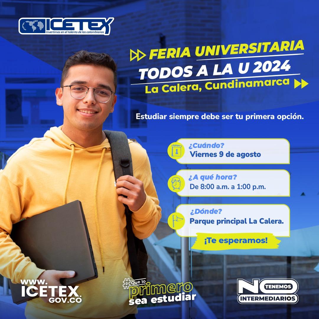 Imagen del ICETEX para la feria de acceso a educación superior en la Calera