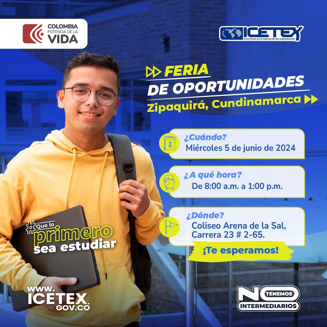 Imagen del ICETEX para las Feria de Oportunidades en Zipaquirá