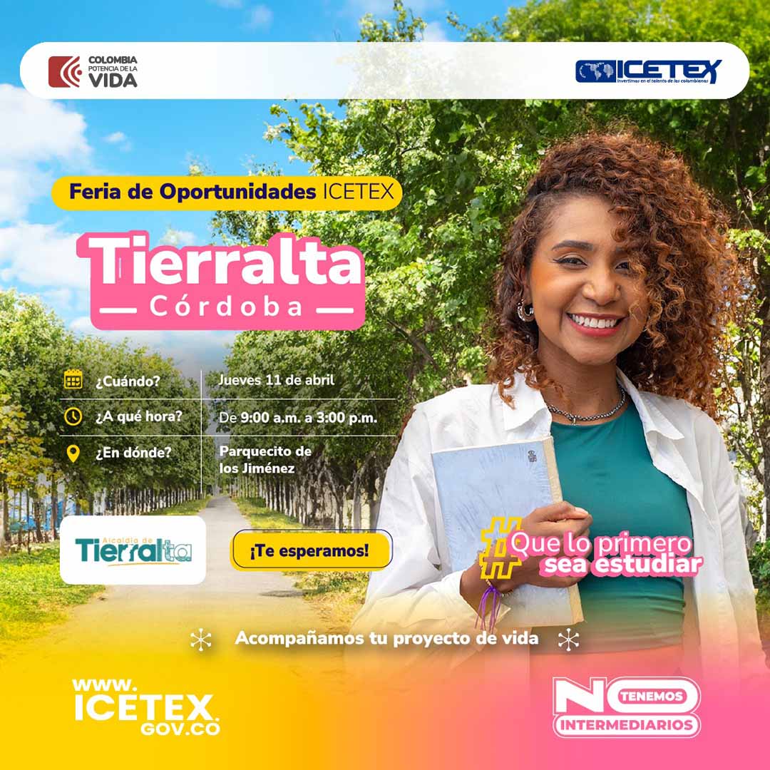 Imagen de la feria de oportunidades del icetex en tierra alta córdoba