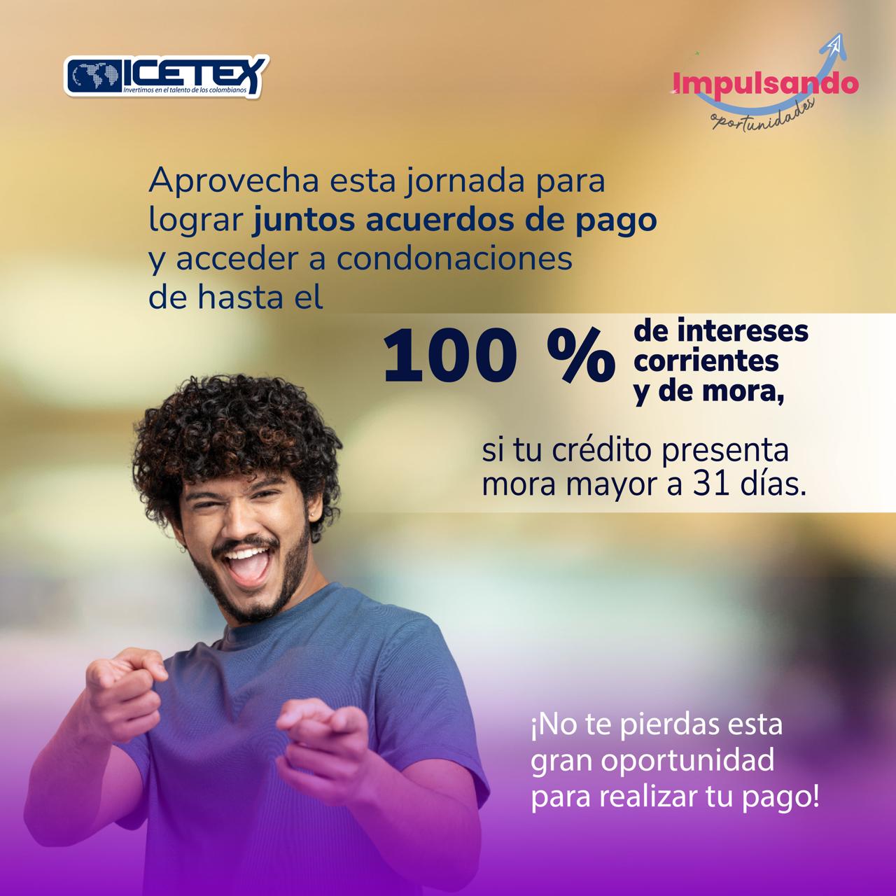 Imagen ICETEX ICETEX condonará el 100% de intereses vencidos y moratorios a beneficiarios que acuerden ponerse al día en sus pagos