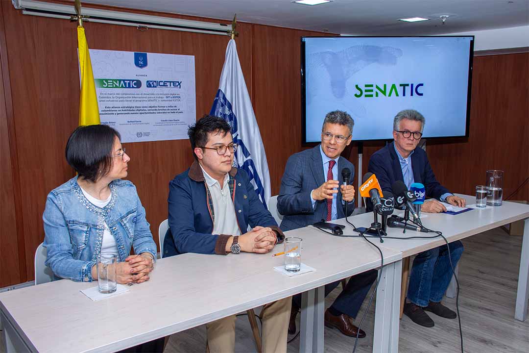 Fotografía presidente ICETEX y aliados SENATIC, MinTIC y OIT