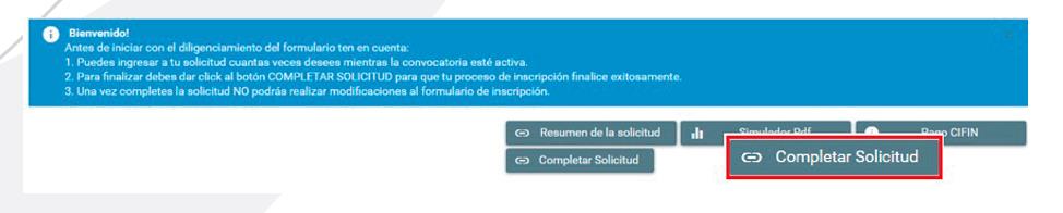 alianza completar solicitud