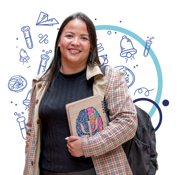 Estudiante mujer con libro
