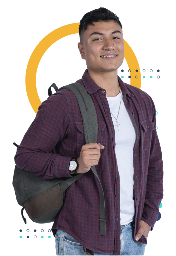 Imagen de estudiante hombre joven sonriendo