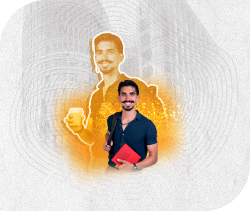 Joven estudiante con cuadernos y sonriendo