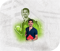 Joven estudiante con cuadernos y sonriendo