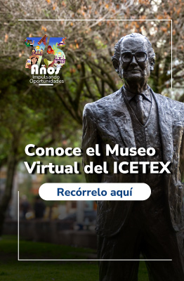 Display museo virtual del ICETEX 75 años