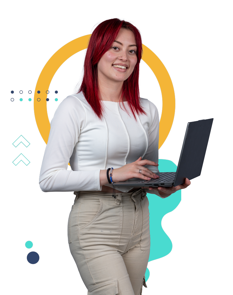 Imagen de estudiante con computador