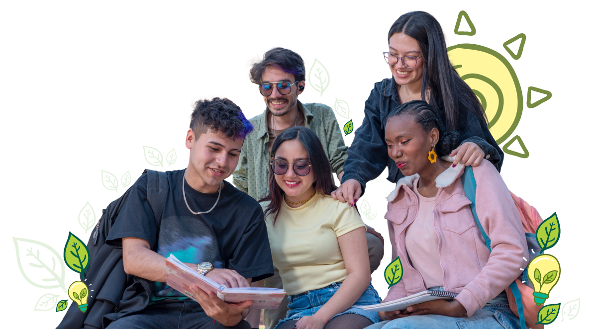 Jovenes estudiantes sonriendo