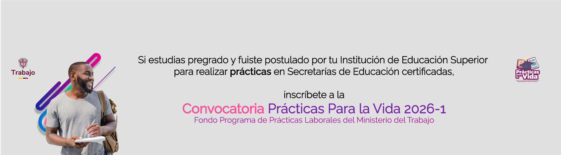 Banner de convocatoria Prácticas Laborales 2026-1