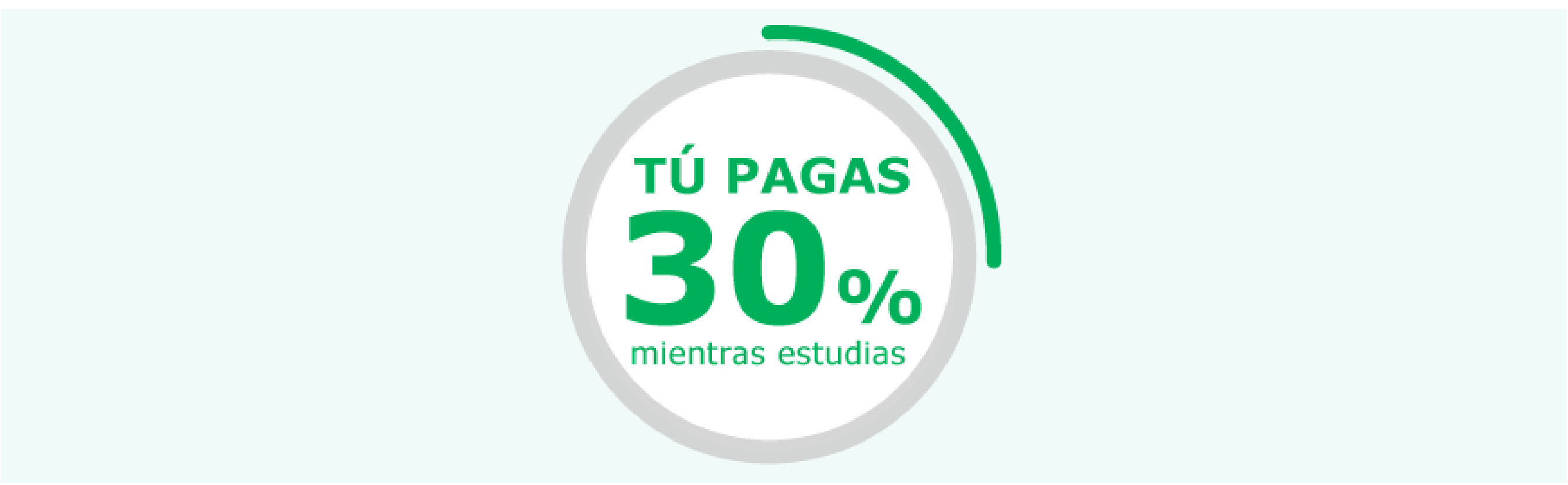 Icono Tu pagas 30% mientras estudias