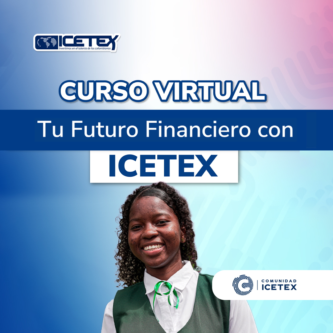 Imagen de joven estudiante sonriente con su uniforme escolar en fondo azul.
