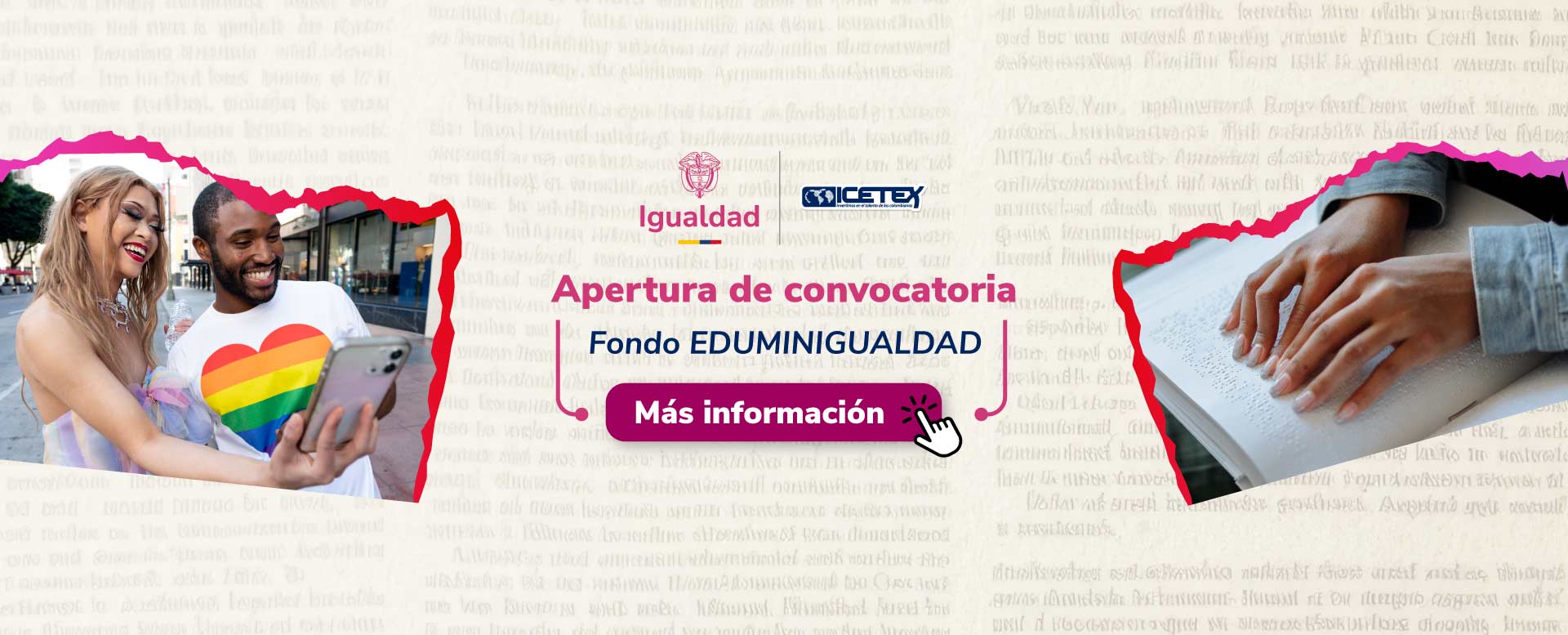 Banner del fondo Eduminigualdad - Apertura de la convocatoria