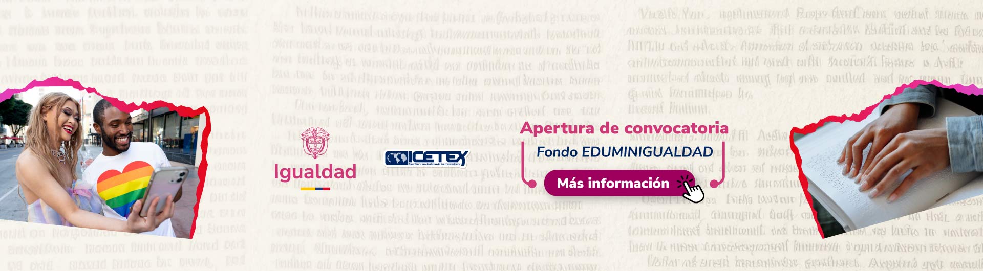 Banner del fondo Eduminigualdad - Apertura de la convocatoria