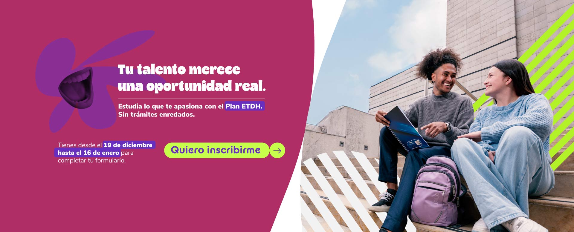 Banner ETDH Convocatoria 2026-1 inscripciones hasta el 16 de enero de 2026