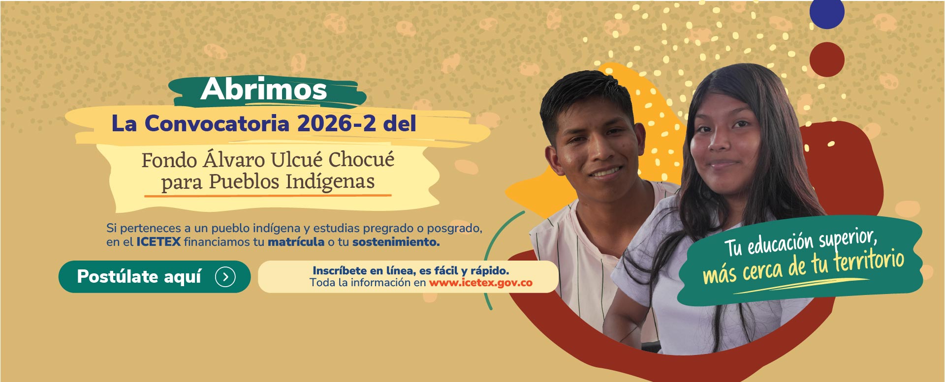 Banner Fondo Comunidades Indígenas 2026-2 abierta la convocatoria