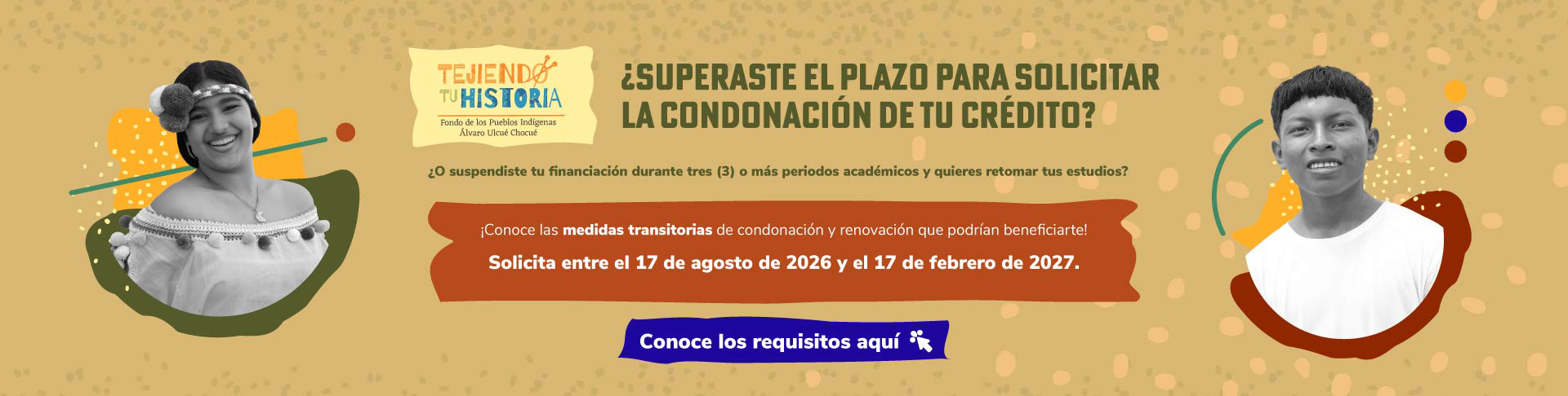 Banner Medidas Transitorias de Condonación Álvaro Ulcué Chocué. Haz clic para descargar el documento.