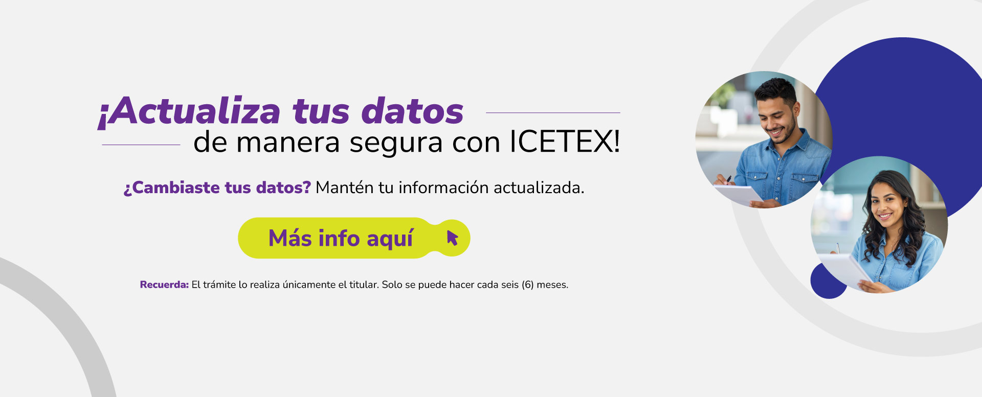 Banner actualización de datos