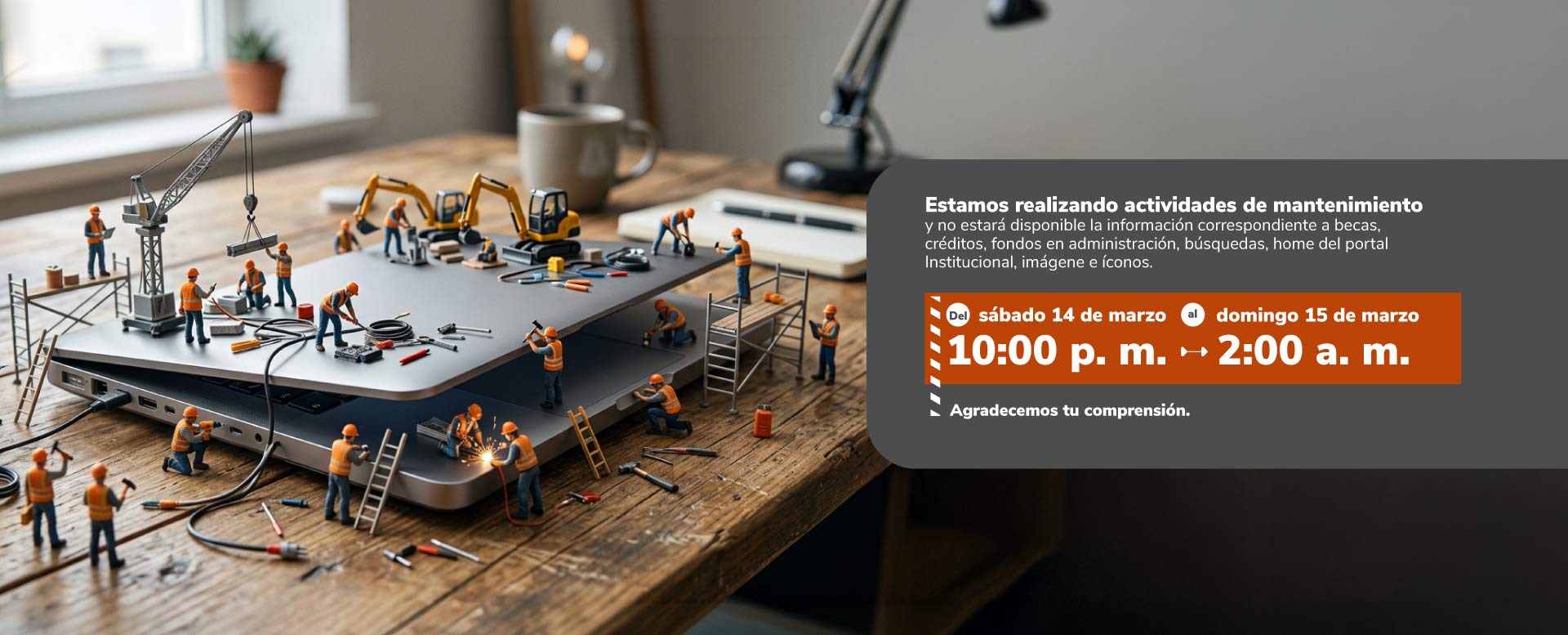 Banner mantenimiento 14 de marzo - 2026