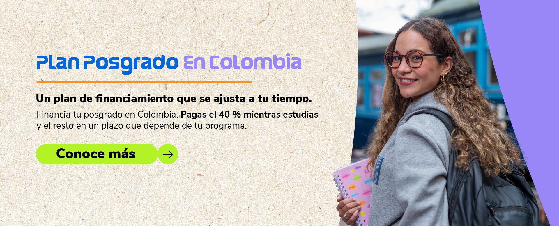 Banner posgrado en Colombia para la conocatoria 2026-2