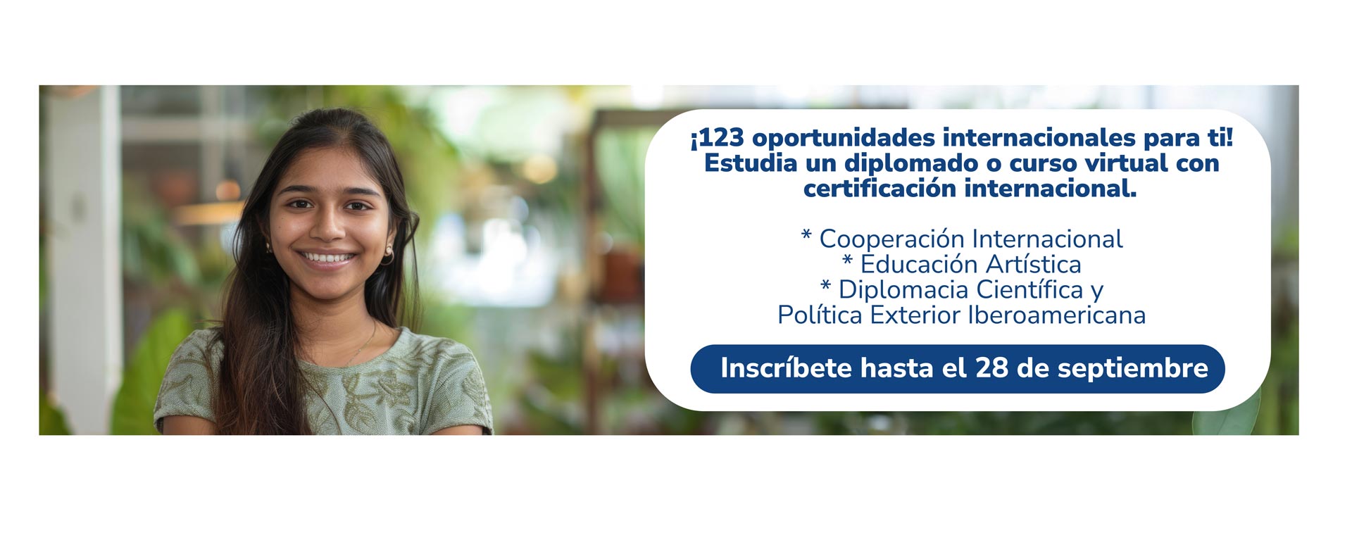 Banner 123 oportunidades internacionales para ti!