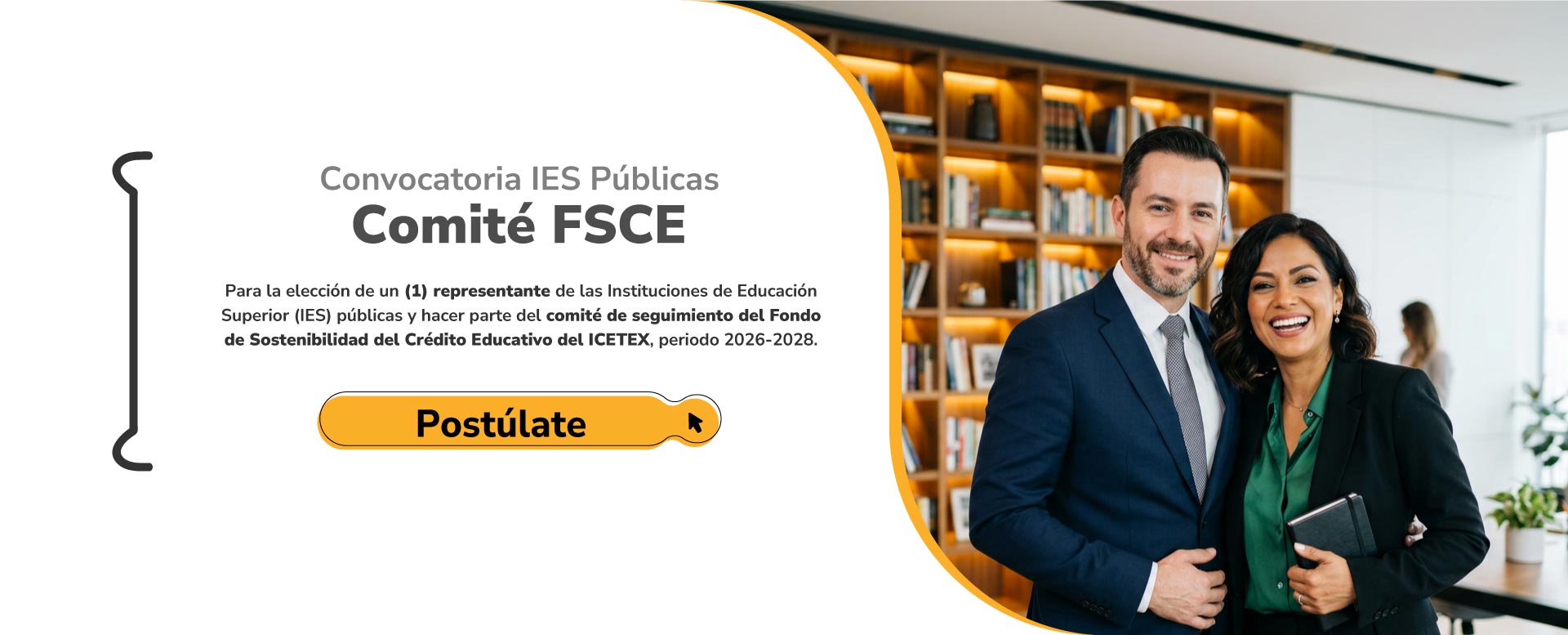 Banner Convocatoria IES Públicas, Comité FSCE. Para la elección de un (1) representante de las IES públicas 2026 - 2028