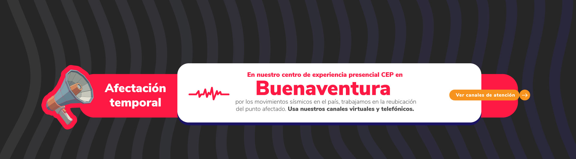 Banner aviso importante sobre el sismo ocurrido el 10 de agosto de 2026