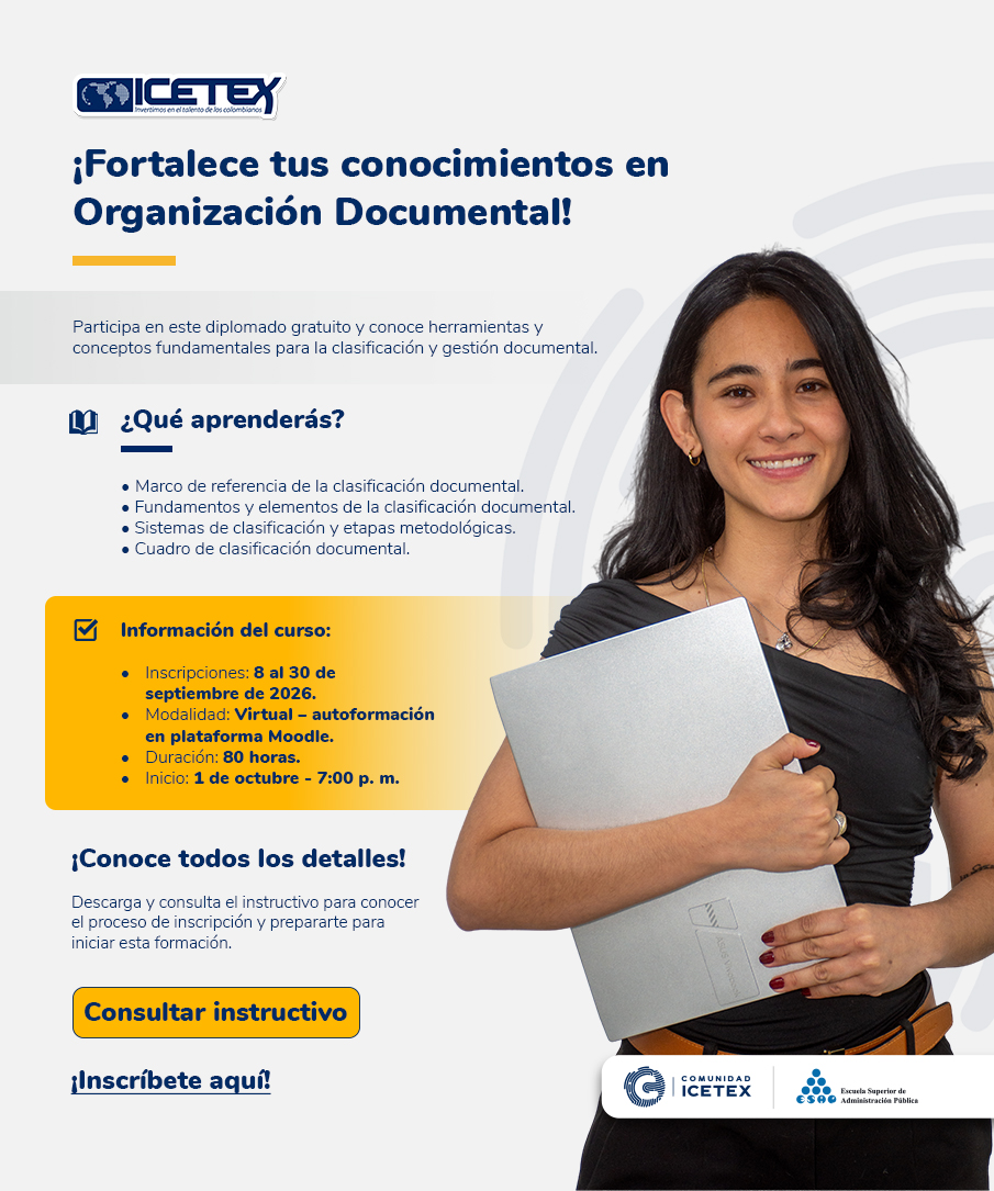 imagen con el detalle del Diplomado en Organización Documental