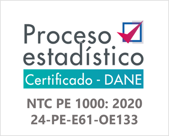 Proceso estadístico Certificado - DANE NTC PE 1000: 2020 24-PE-E61-OE133