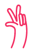 Icono de mano señalando el número tres