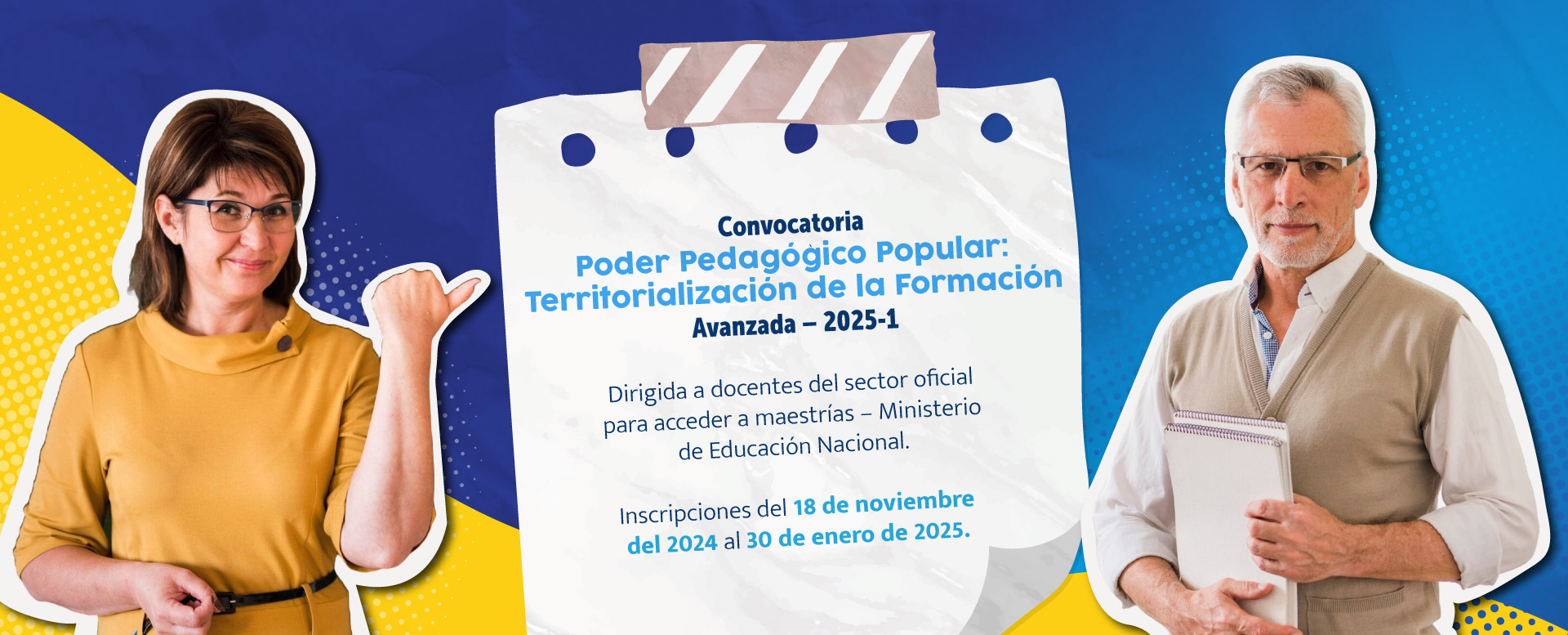 Banner de la convocatoria de docentes para acceder a maestrías