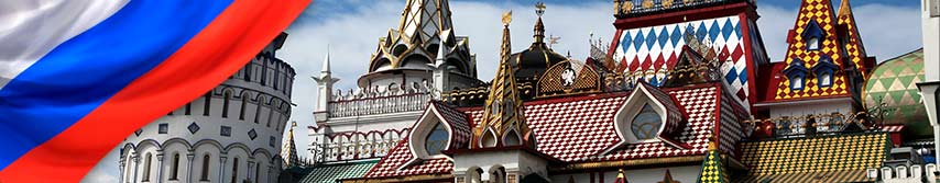 castillo tipico de Rusia con muchos colores
