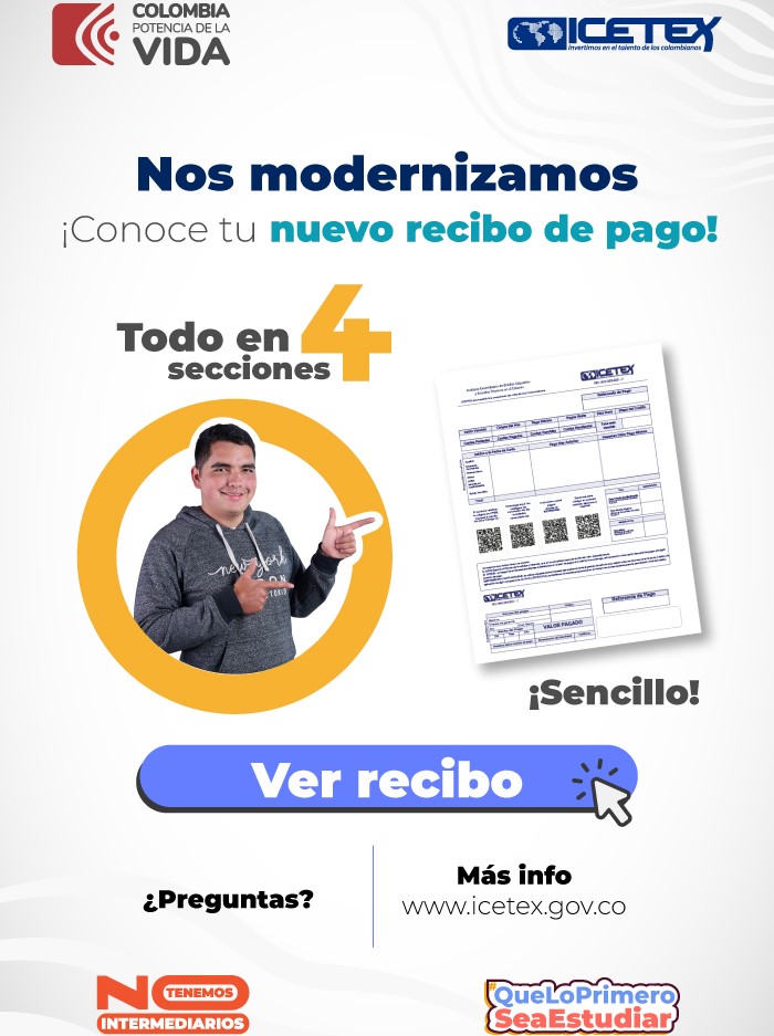 Imagen del nuevo recibo de pago ICETEX